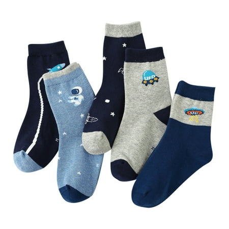 

BELLZELY Compression Socks for Women Clearance 5Pairs Kids Socks Cute Print Children Middle Tube Socks Breathability Warm Socks