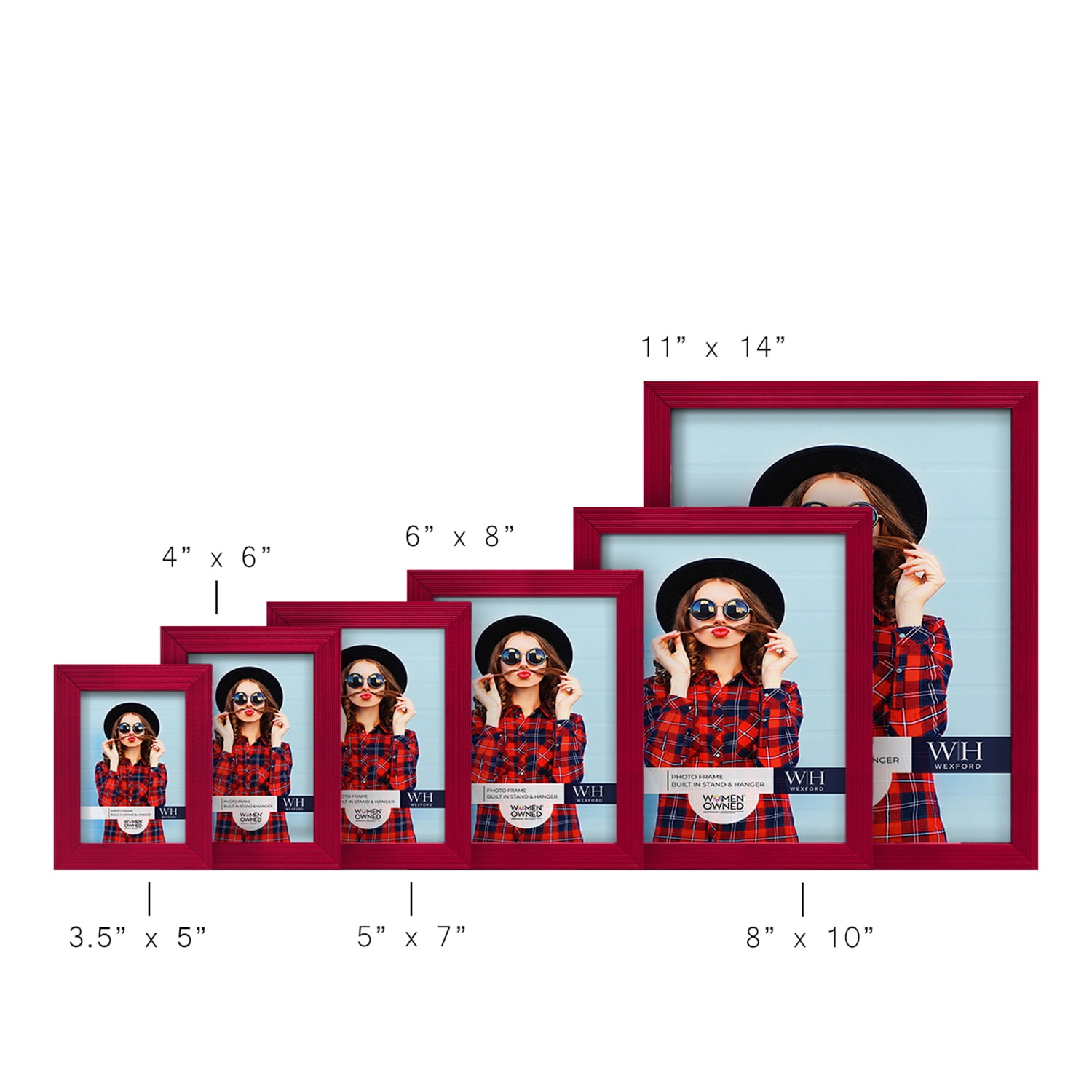 Bold Burgundy Solid Wood Picture Frame, 4 x 6