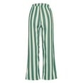 thumbnail image 4 of Penkiiy Women's Summer High Waisted Wide Leg Pants Stripe Matching Yoga Gym Long Pants 2XL Green, 4 of 4