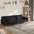 thumbnail image 1 of vidaXL 2-Seater Sofa Bed with Two Pillows Black Fabric, 1 of 5