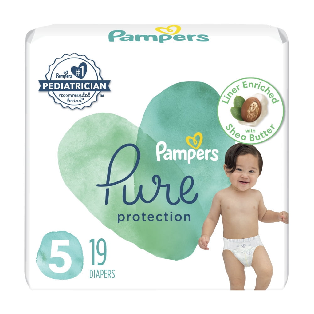 Pampers Pure Diapers Size 5, 19 Count (Select for More Options