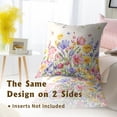 thumbnail image 6 of Spring Watercolor Flowers Throw Pillow Cover 20x20 Inch Pack of 2 Floral and Leaves and Butterfly Cushion Pillow Case Square Cotton Flower Pillowcase for Spring Party Bed Sofa Home Car Bedroom Outdoor, 6 of 6