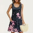thumbnail image 4 of Rciityk Dresses for Women Summer Sleeveless Mini Dresses Beach Vacation Sundress Casual Loose Floral Printed Tank Dress with Pockets, 4 of 6