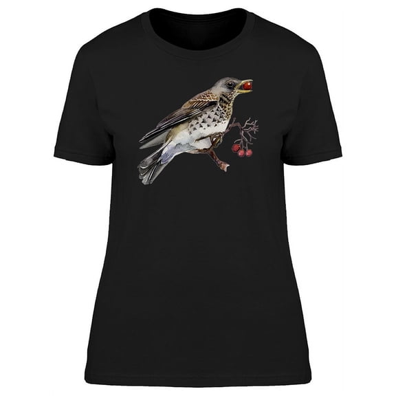 Cool Fieldfare Thrush Bird T-Shirt Women -Image by Shutterstock, Female Small