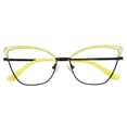 thumbnail image 2 of Gafas de bloqueo, gafas antifatiga ocular de diseñador, gafas para leer TV amarillo negro Yuyangstore anteojos de mujer, 2 of 8
