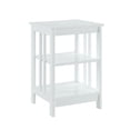 thumbnail image 1 of Pemberly Row Traditional Wood End Table with Middle and Bottom Shelf in White, 1 of 5