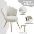 thumbnail image 3 of Velvet Accent Chair with Gold Metal Legs, Vanity Chair for Makeup Room, Upholstered Guest Chair for Living Room, Side-Chair for Bedroom, White, 3 of 7