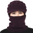 thumbnail image 4 of iHPH7 One Piece Cold Scarf Hats Gorros De Frio Para Mujeres Hat and Scarf Set for Women Hat with Scarf Attached Neck Warmer Christmas Gifts Hat Scarf Purple One Size, 4 of 4