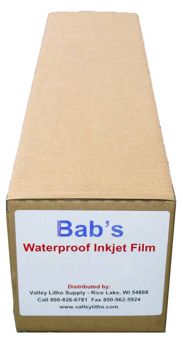 2 Rolls Babs Premium Waterproof Inkjet Transparency Film 13 x 100 