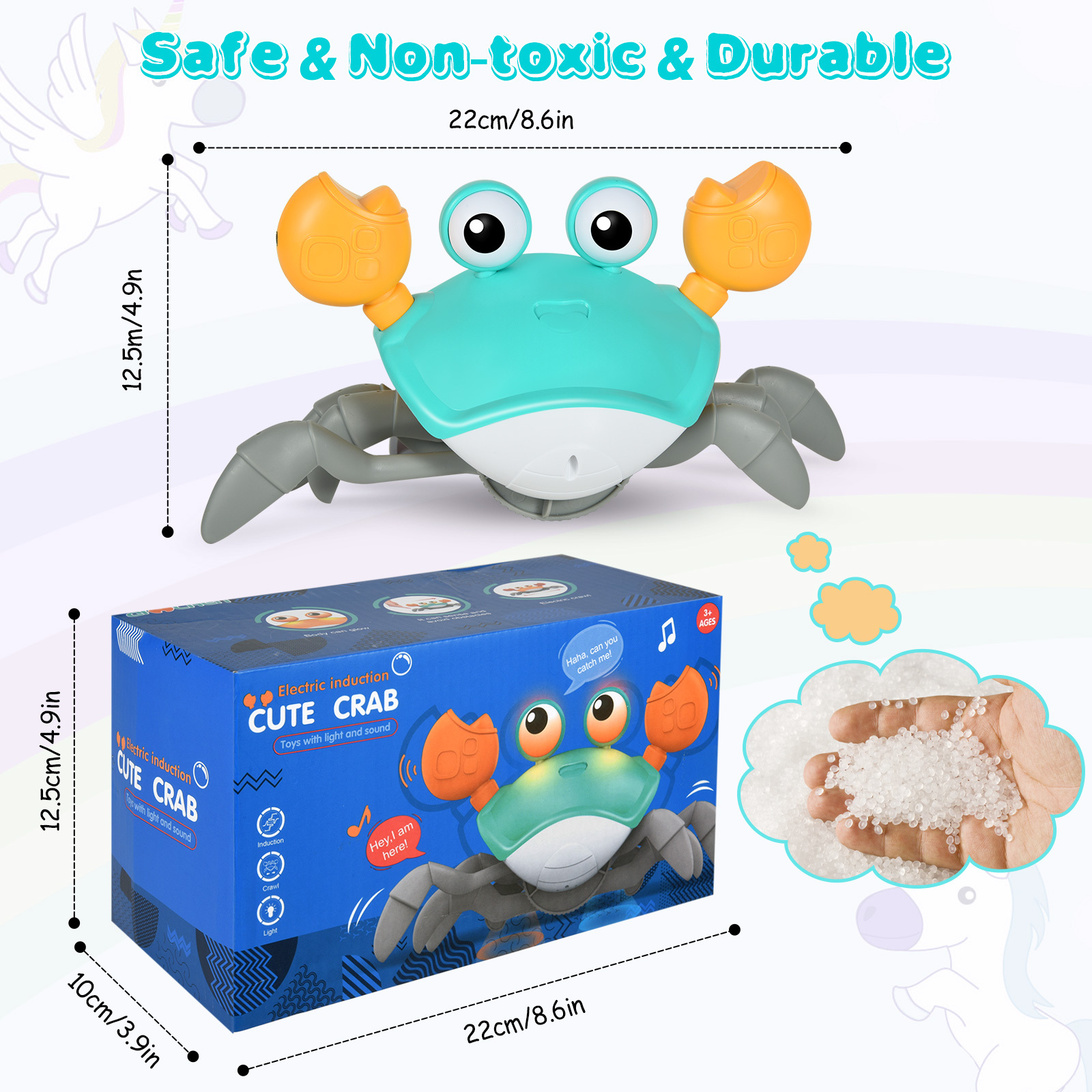 Electric Induction Cute Crab Musical Toy (Material Plastic)