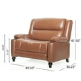 thumbnail image 5 of GDF Studio Upham Contemporary Faux Leather Oversized Pushback Recliner, Cognac Brown and Espresso, 5 of 12