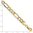thumbnail image 4 of Auriga 14k Yellow Gold 7 inch 8.5mm Semi-Solid Figaro with Lobster Clasp Bracelet for Women, 4 of 4