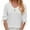 White, variant on Jewelreauty Womens Summer Hollow Out V Neck Shirts Elbow Sleeve Knot Casual Tees Loose Solid Outdoor T-Shirts (S, White)