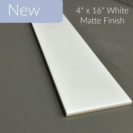 

White Ceramic Subway Wall Tile 4-1/4 X 16 (Box of 15 Sqft)- Matte Finish for Kitchen Backsplash Bathroom Wall Accent Wall