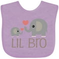 thumbnail image 3 of Inktastic Lil Bro Matching Elephant Boys Baby Bib, 3 of 4