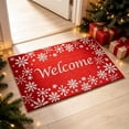thumbnail image 5 of Christmas Snowflake Decor Welcome Mat, 29.52x17.71 Inch Xmas Red Door Mat for Home Entrance, Rustic Farmhouse Winter Christmas Floor Mats for Front Outdoor Indoor Entryway Rug, 5 of 6