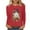 Red 6, variant on Cmfcve Women's Athletic Undershirts Vintage Printed Pullover Sports Shirt Halloween Crew Neck Long Sleeve Sweatshirt