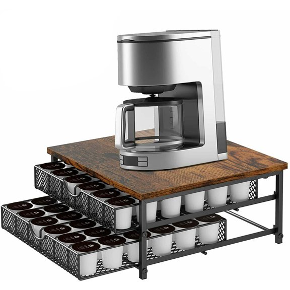 2Tier Coffee Pod Holder Drawer 72 K-Cup Storage Organizer Coffee Machine Stand