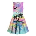 thumbnail image 5 of SGFCWSX Girls Sleeveless Dress Crew Neck Print A-Line Summer Party Dresses for Kids Multicolor Size 5-6 Years, 5 of 6