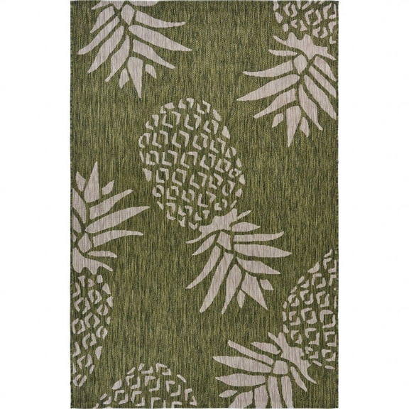 2â€™ x 3â€™ Green Pineapple Indoor Outdoor Scatter Rug