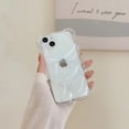 thumbnail image 5 of Compatible with iPhone 12 Clear 3D Cartoon Cute Bear Fashion Design for Women Teen Girls Camera Protect Lovely Animal Shockproof Protective Phone Case-White, 5 of 15