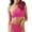 Pink, variant on Sngxgn Women Two Piece Scoop Neck Bikini Crop Top High Cut Swimsuit High Waisted Bathing Suit(Hot Pink,L)