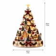 thumbnail image 3 of Illuminated Christmas Town Tree Tabletop Ornament Lighted Village Scene with Church Snowmen Bows and Warm Built In Lights, 3 of 9