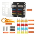 thumbnail image 1 of Vehicle and ship multi-channel Fuse Box with positive and negative 6-way fuse holder LED lamp insert circuit modification protection box, 1 of 5
