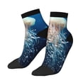 thumbnail image 2 of Bingfone White Jellyfish Dansing In The Ocean Design Patterned Men'S Women'S Casual Cotton Socks, 2 of 9