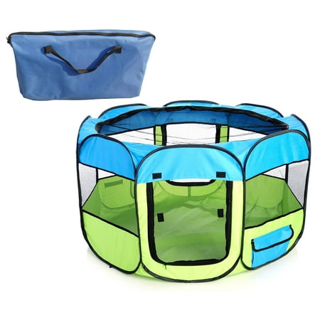 UPC: 0858342061131 | All-Terrain Lightweight Easy Folding Wire-Framed Collapsible Travel Pet Playpen