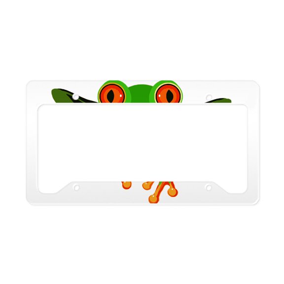 CafePress - Colorful Tree Frog License Plate Holder - Aluminum License Plate Frame, License Tag Holder