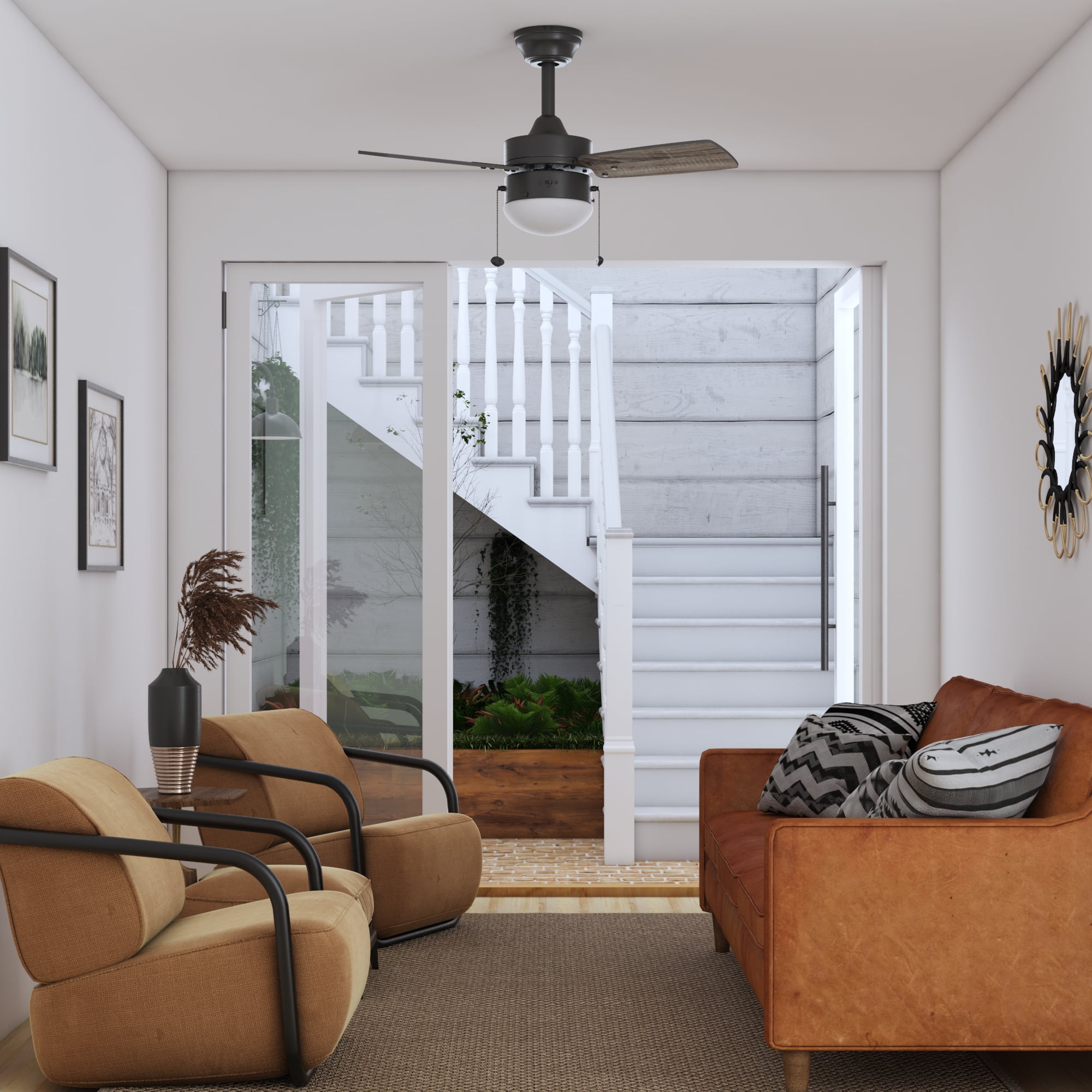 Better Homes & Gardens 30" Finney Modern Bronze Indoor Ceiling Fan with Light,  Pull Chains & Reverse Airflow