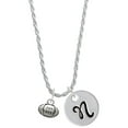 thumbnail image 1 of Delight Jewelry Silvertone Mini Football Silvertone Script Initial Disc - N - Charm Necklace, 20"+3", 1 of 4