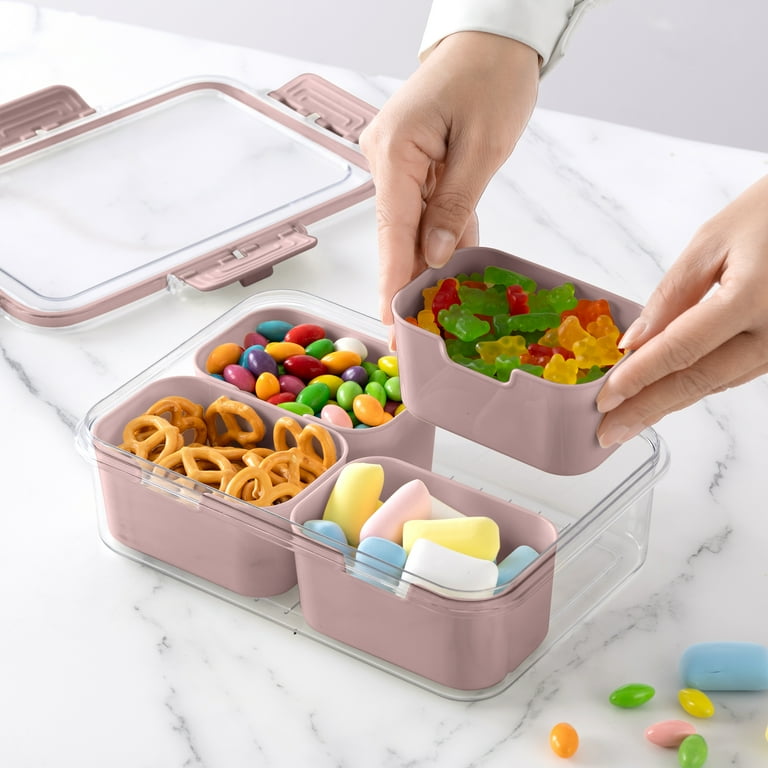 COOK WITH COLOR MINI 4 DIVIDER SNACKLE BOX PINK - Walmart.com
