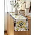thumbnail image 5 of Table Runner 72 Inches Long for Kitchen Dining, Summer Lemon Dresser Scarf Farmhouse, Dining Table Decorations for Wedding/Parties, Yellow Botanical Checkered Farmhouse Buffalo 13 x 72 In, 5 of 9