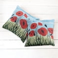 thumbnail image 6 of Ambesonne Poppy Flower Throw Pillow Cover 2 Pack, Digital Drawn Flower, 24", Vermilion Charcoal Grey, 6 of 7