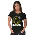 thumbnail image 4 of Be Cool Three Eyed Happy Face Smile Womens Slim Fit Graphic Tee Brisco Brands S, 4 of 5