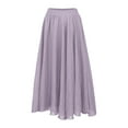 thumbnail image 4 of QHFBli Women's Girls Elastic Waist Long Flowy Bohemian Cotton Casual Maxi Skirt for Summer Beach Holiday, 4 of 8