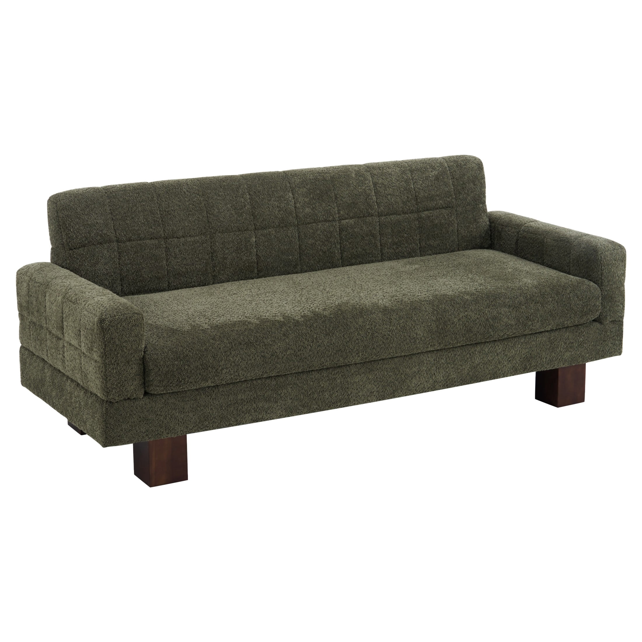 Christopher Knight Home Modern Boucle Loveseat Sofa, 2-Seater Upholstered Couch with Biscuit Back, Green