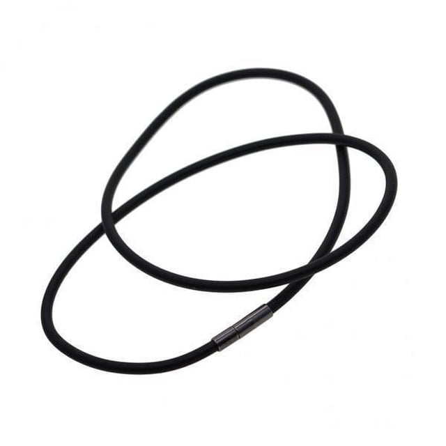 Cordón de caucho negro Elegante Strade Fareast Limited 4 x 3 mm con cierre de cobre 45 cm 5 piezas