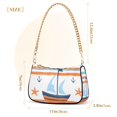 thumbnail image 3 of FORMRS Womens Shoulder Bag with Chain Strap Clutch Purse Cute Tote Handbag, Blue Nautical Pattern, 3 of 7