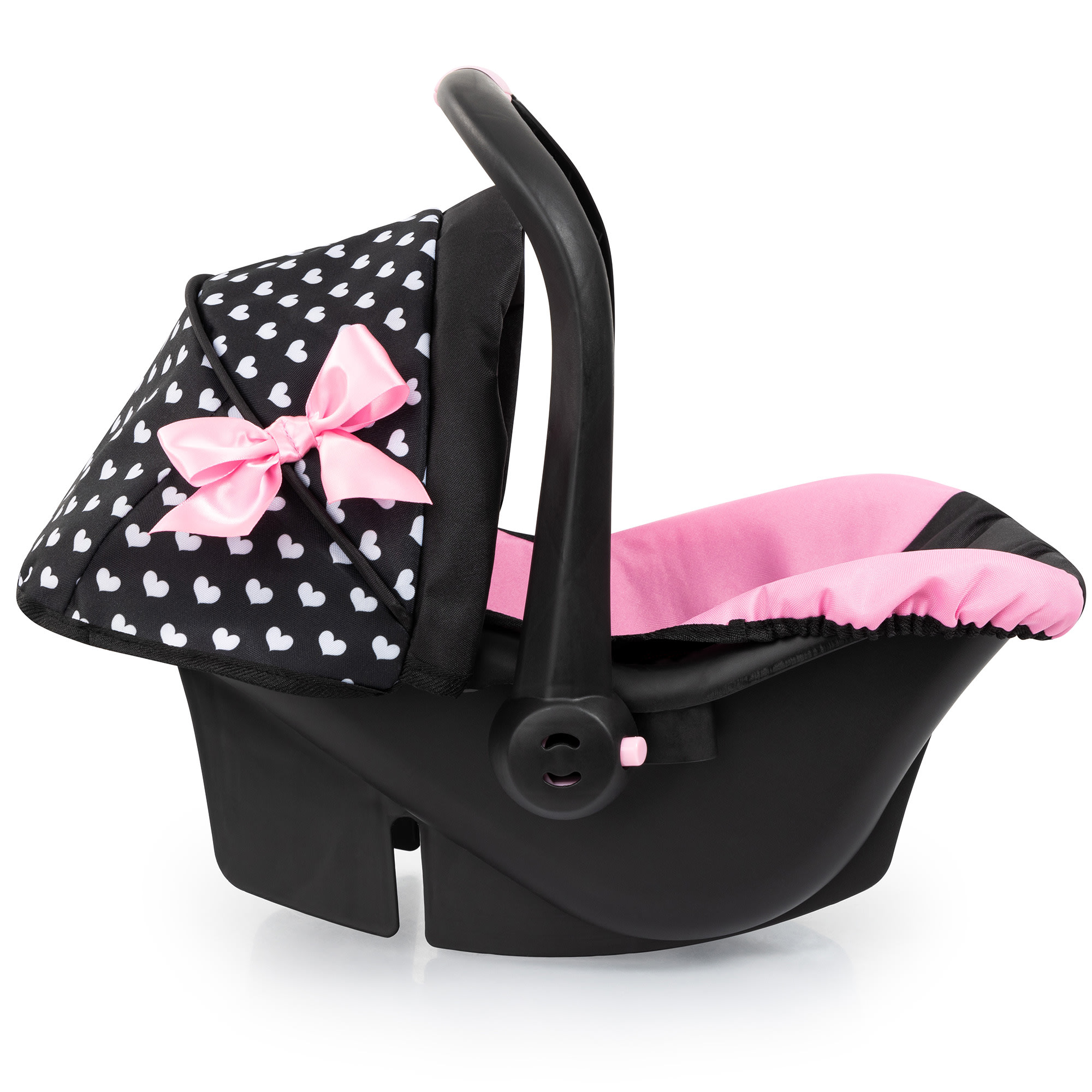 Bayer Design Deluxe Doll Car Seat, Hearts Black & Pink photo 3