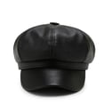 thumbnail image 5 of Women Men PU Leather Berets Hat Retro British Solid Beret Baseball Cap Outdoor Winter Warm Octagonal Hats  8 Panels Newsboy Caps for Women Vintage PU Leather Visor Beret Baker boy Cap Cabbie Hat, 5 of 8