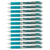 EnerGel Retractable Liquid Gel Pen Metal Tip, 12 Pack, (0.7mm), Medium Line, Turquoise Blue, Box of 12 (BL77-S3)