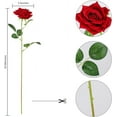 thumbnail image 2 of Floweroyal 12 piezas rosas artificiales flores de terciopelo con tallo largo falso, 2 of 7