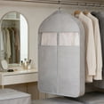 thumbnail image 1 of Bolsa para colgar ropa | Funda transparente para armario con ventana, de poliéster, protege del polvo, funda para traje de viaje, moderna y minimalista, ideal para casa o oficina, para uso, 1 of 8