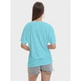 thumbnail image 2 of Womens Casual V Neck T Shirts Short Sleeve Loose Fit Summer Flowy Tops Tees, 2 of 6
