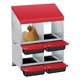 thumbnail image 1 of 4-hole galvanized steel chicken nesting box - automatic roll-out egg collection con a removable tray, weatherproof wall-mount laying box con a perch hens, easy to clean y assemble coops - red, 1 of 7