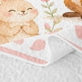 thumbnail image 5 of Manfei Cute Rabbit Twin Quilt Set,Woodland Animal Twin Coverlet Set,Pink,2-Piece, 5 of 7