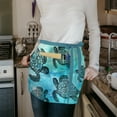 thumbnail image 6 of WIRESTER Unisex Fashionable 3-pocket Half Waist Apron Chef Catering Cooking Baking Kitchen Adjustable 2 Long Strings - Ocean Sea Turtles, 6 of 6